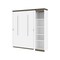 Bestar Orion Full Murphy Bed with Narrow Shelving Unit (79W), White & Walnut Grey 116890-000017 - alternate 1